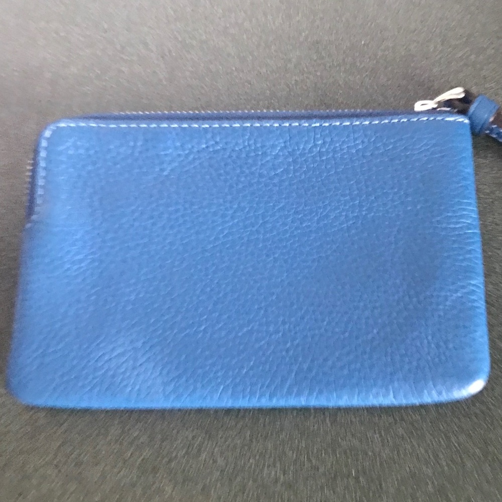 Coach Blue Leather Wristlet Mini Pouch - Picture 15 of 15